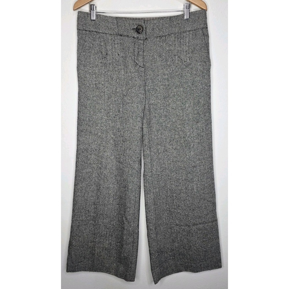 Anthropologie Cartonnier Career Wool Silk Tweed Wide Leg Trousers Office Woman 4